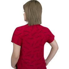 Nur Ortopedi Kırmızı Atatürk Imzalı Cerrahi Forma Üst Hemşire Doktor Hastane Aşçı