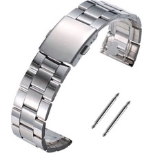 Daniel Klein Saat Uyumlu Yandan Basmalı Paslanmaz Çelik Metal Saat Kordonu 24MM Gümüş