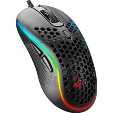 Rampage SMX-R85 GENTLE 6400dpi Siyah RGB Ledli Süper Hafif Makrolu Gaming Oyuncu Mouse