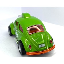 Kinsmart Volkswagen Beetle Custom Dragracer (Hareketli Motor) Çekbırak 5inch. Lisanslı Model Araba Oyuncak Araba