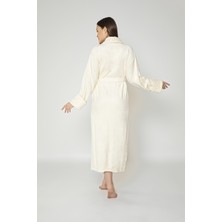 Nuşa Bambu Nakış Bukle  Bambo Cotton Bayan Bornozu