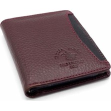 Paul Brand West Polo Bordo Kağıt Para Bölmeli Şeffaf Kartlık Cüzdan MDS202