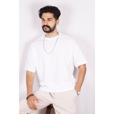 Marrakech Unisex Beyaz Oversize Bol Kalıp Tshirt