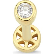 Altınsepeti Altın Yuvarlak Tektaş Tragus Küpe AS62PC