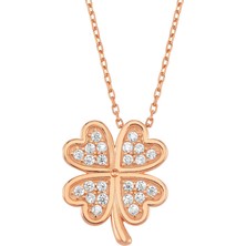 Altınsepeti Rose Gümüş Kalpli Yonca Kolye G905KLR3