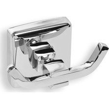 Çelik Banyo Paslanmaz Pirinç Çiftli Bornozluk Askılık Montajlı  KU10-002