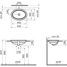 Vitra Efes Tezgahüstü Lavabo 54  cm 5801b003-0012