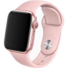 Microcase Apple Watch Uyumlu Seri 6 40 mm Silikon Kordon Kayış Toz Pembe