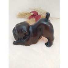 Hd Marketim Reçine  Siyah Biblo Bulldog Köpek Heykel