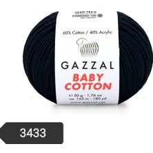 Gazzal Baby Cotton Amigurumi Ipi 50 gr El Örgü Ipi  3433 Siyah Punch Ipi