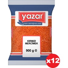 Yazar Kırmızı Mercimek 900 gr x 12'li