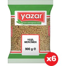 Yazar Yeşil Mercimek 900 gr x 6'lı