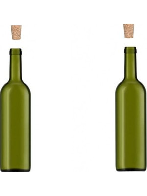 Cam Yağlık Sirkelik 2 Adet Cam Şişe 2 Konik Mantar Yağdanlık