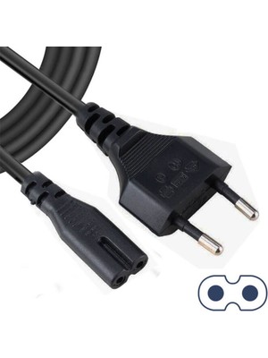 Moonkip Bir Buçuk Metre C8 Teyp Işıldak Fişi Power Güç Kablosu Teyp Fişi