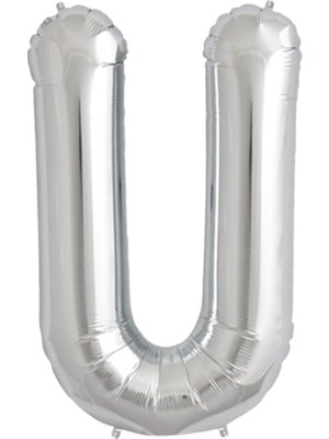 İKM Harf Balon Folyo Orta Boy  75 cm Gümüş U