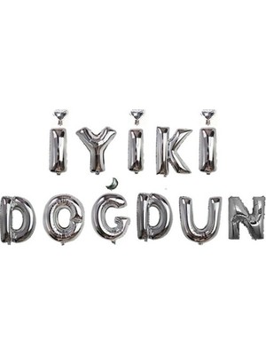 İKM Gümüş Iyi Ki Doğdun Folyo Set Balon