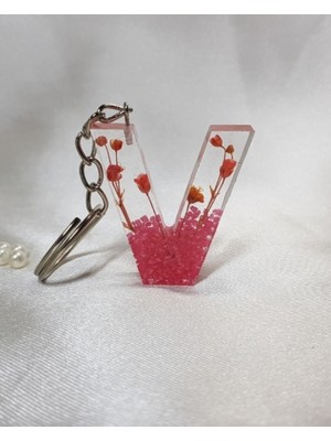 Sultan Tasarım  Epoksi V Harfi Anahtarlık