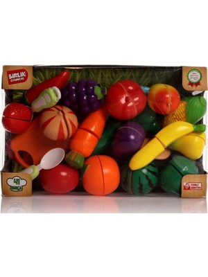 Birlik Oyuncak Kutulu Kesilebilir Oyuncak Meyve&sebzeler 22 Parça Set