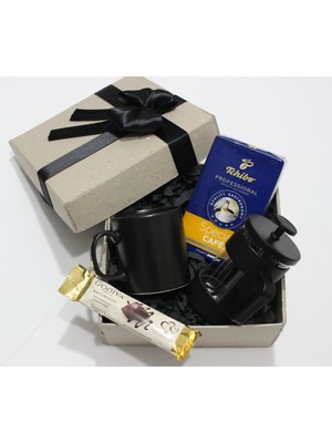 Special 250 gr & Siyah French Press & Siyah Kupa Bardak & Çikolata Hediye Seti