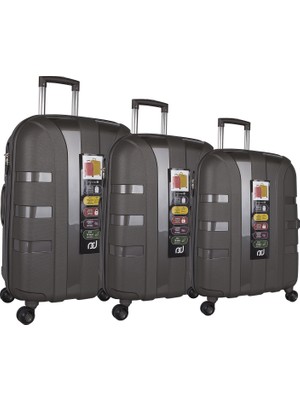 Bagacar Iv Sert Silikon Kırılmaz 3lü Valiz Seti Füme