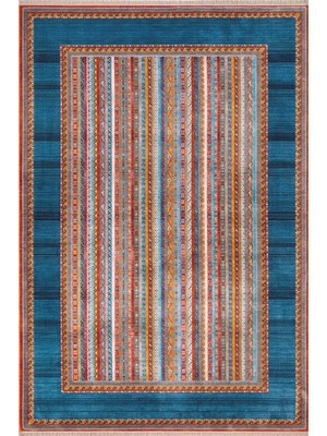 Almoss 7/24 4123A Lacivert 200X290 cm Saçaklı Modern Halı