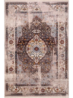 Almoss 7/24 4152A Kahve 80X150 cm Saçaklı Modern Halı