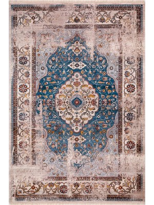 Almoss 7/24 4152A Lacivert 80X150 cm Saçaklı Modern Halı