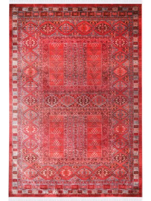 Almoss 7/24 4234A Bordo 80X150 cm Saçaklı Modern Halı