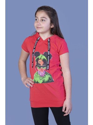 Toontoy Kız Çocuk Billie Eilish Baskılı Kapüşonlu T-Shirt