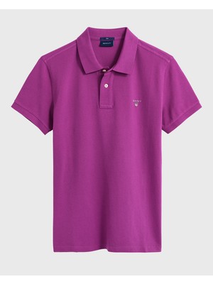 Gant Erkek Mor Slim Fit Pique Polo 2202.542