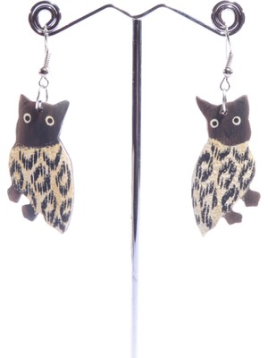Tedz Collection Ahşap Baykuş Küpe
