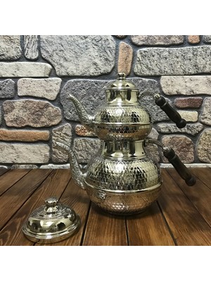 Efemir Bal Peteği Modelli Bakır Çaydanlık