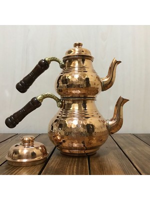 Efemir Dövme Bakır Çaydanlık Küçük Boy