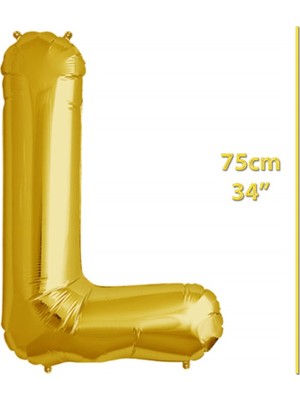 İKM Harf Balon Folyo Orta Boy  75 cm Gold L