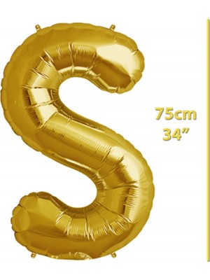 İKM Harf Balon Folyo Orta Boy  75 cm Gold S