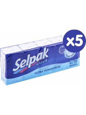 Selpak Klasik Cep Mendili 10'lu x 5