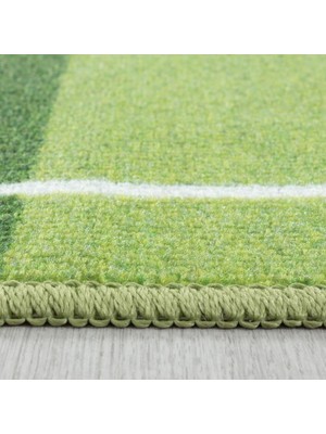 Carpettex Çocuk Bebek Odası Oyun Halısı Futbol Sahası Temalı Yeşil Tonlarda