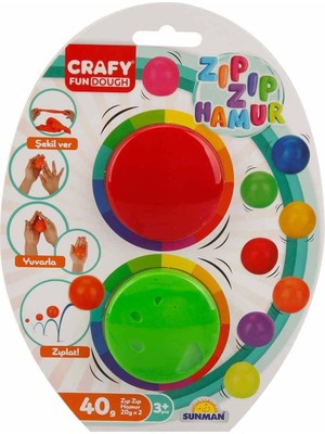 Craft Crafy 2'li Zıp Zıp Oyun Hamuru 40 Gr.