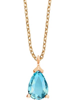 Altınsepeti Rose Aqua Mini Damla Taşlı Gümüş Kolye G831KLR1