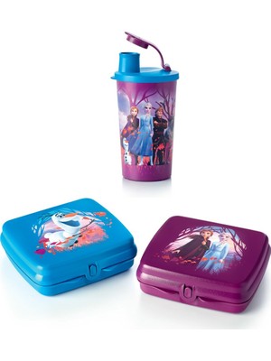 Tupperware Frozen Bardak Suluk Ve Sandviç Kutusu Set