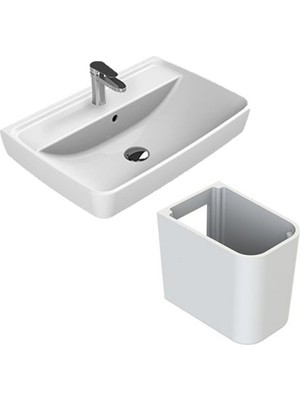 Turkuaz Cerastyle Duru Lavabo 50*40 cm ve Noura Yarım Ayak