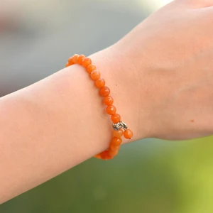 Taş Sandığı Turuncu  Aventurin Taşı Bileklik - 6 mm