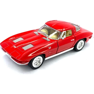 1963 Corvette Sting Ray - Çek Bırak 5inch. Lisanslı Model Araba, Oyuncak Araba 1:36