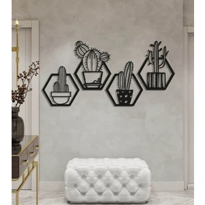4 Lü Kaktüs Lazer Kesim Mdf Tablo