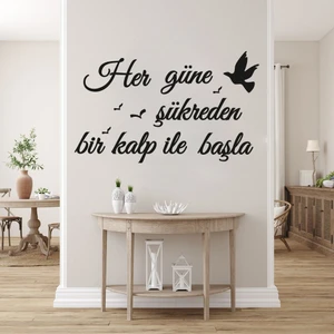 Walldeco Her Güne Şükreden Bir Kalp Ile Başla Lazer Kesim Mdf Tablo