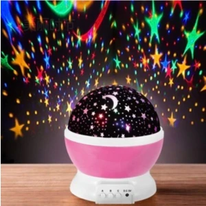 Dream Plus Pembe Dönen Ay Yıldız ve Gezegenler Yansıtmalı Projeksiyon Gece Lambası Star Master