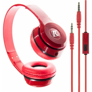 Kh-08 Aux Kablolu Mikrofonlu Kulaklık Kırmızı