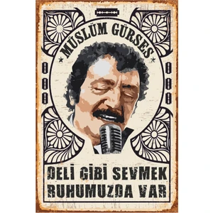 Hayat Poster Müslüm Gürses Arabeskin Kralları Serisi Retro Vintage Ahşap Poster