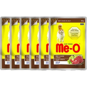 Me-O Jöle Içerisinde Dana Etli Pouch Yetişkin Kedi Konservesi 80 gr x 6 Adet