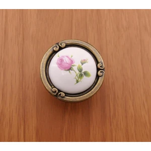 Porselen Kulp Yeni Zarif Antik Sarı Gül Düğme